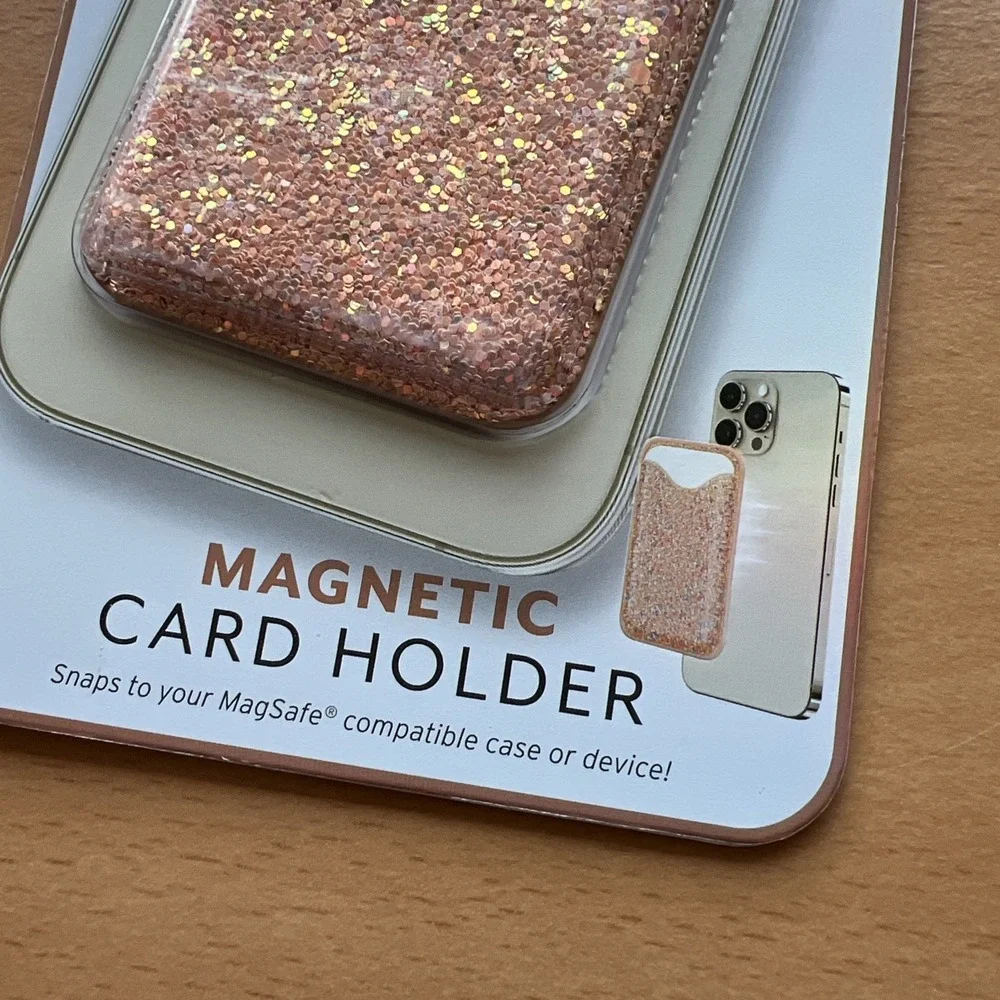 Magnetic‎ Credit Card Holder NEW Phone MagSafe Compatible Glitter Card Holder